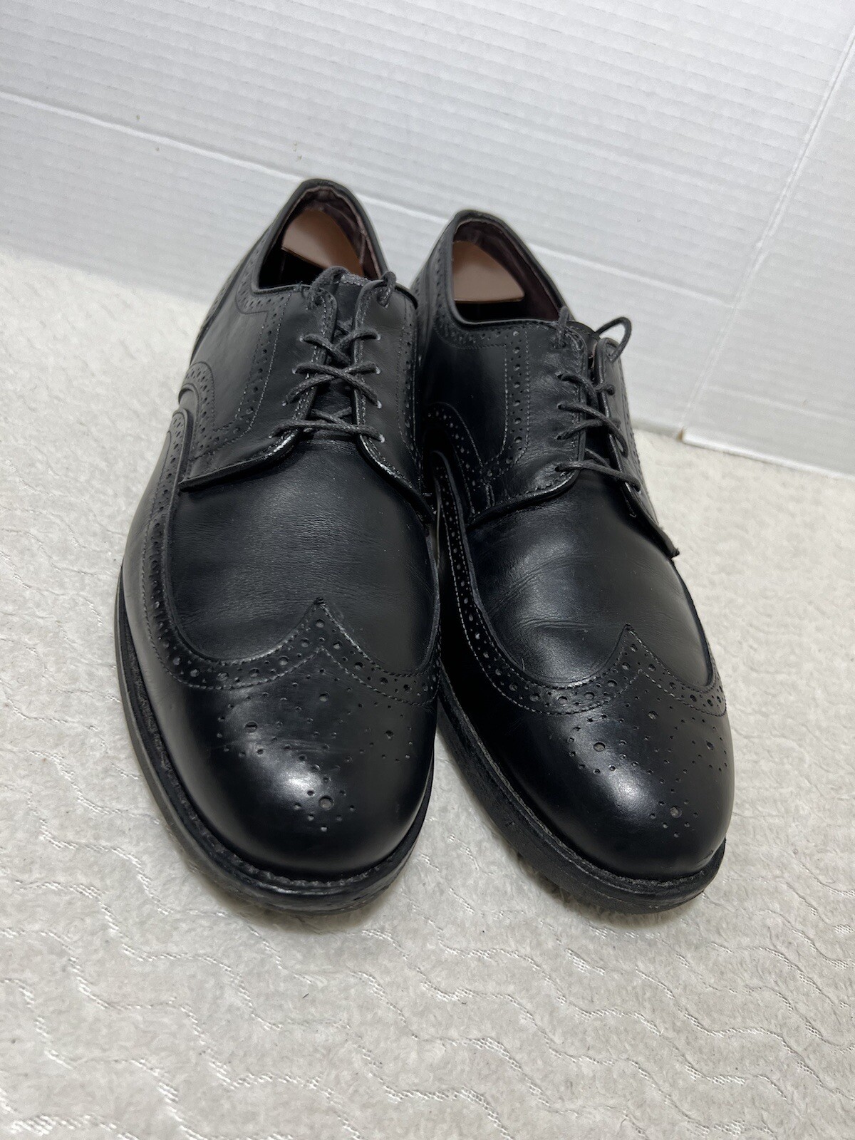 SAOLA Scarpe eleganti derby Allen Edmonds Road Warrior da uomo 12D nere punta ad ala brogue