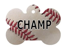 Personalized PET ID TAGS Custom BASEBALL Theme Any Name Dog Tag Printed 2 Sides