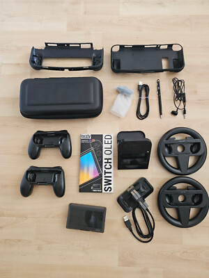 Orzly Nintendo Switch Accessories Zubehör Bundle Hülle Hardcase Tasche Lenkrad