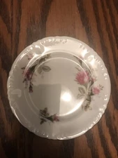 L & M Bond Fine China Pompadour Rose Small Dessert Plate Red Pink Japan 6" Nice