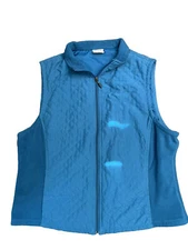 Columbia Sportswear Women's Large Teal Full Zip Fleece Quilted Outdoor Vest