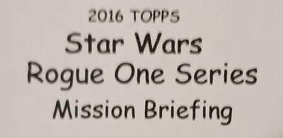 2016 Topps Star Wars Rogue One Mission Briefing Patch Bronze TIE Fighter Pilot