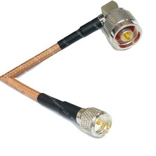 USA-CA RG400 N MALE ANGLE to MINI UHF MALE Coaxial RF Pigtail Cable
