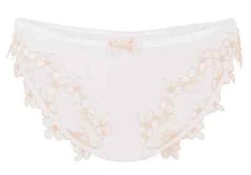 AGENT PROVOCATEUR SEXY MAYBELLE WHITE/PEACH BRIEF SIZE 2 SMALL UK 8 BNWT