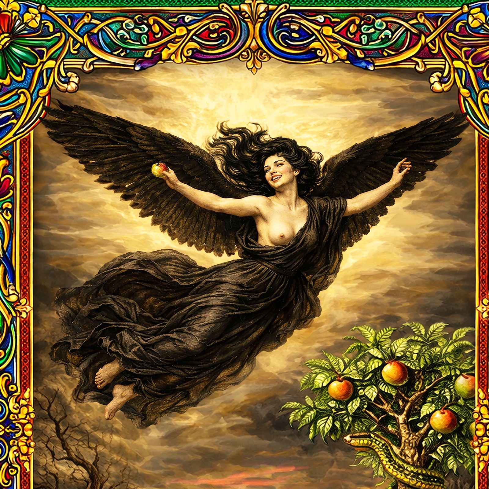 Lilith Leaving Eden Print 13×19 Signed Archival Matte Paper Mythological Goddess