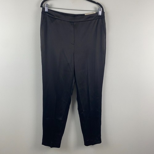 Chicos Pull-On Satin Tapered Ankle Hose Größe 1,5 US 10 schwarz Pull On
