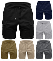 Mens Cargo Combat Fleece Shorts Summer Knee Length for Gym Workout Multi Pockets