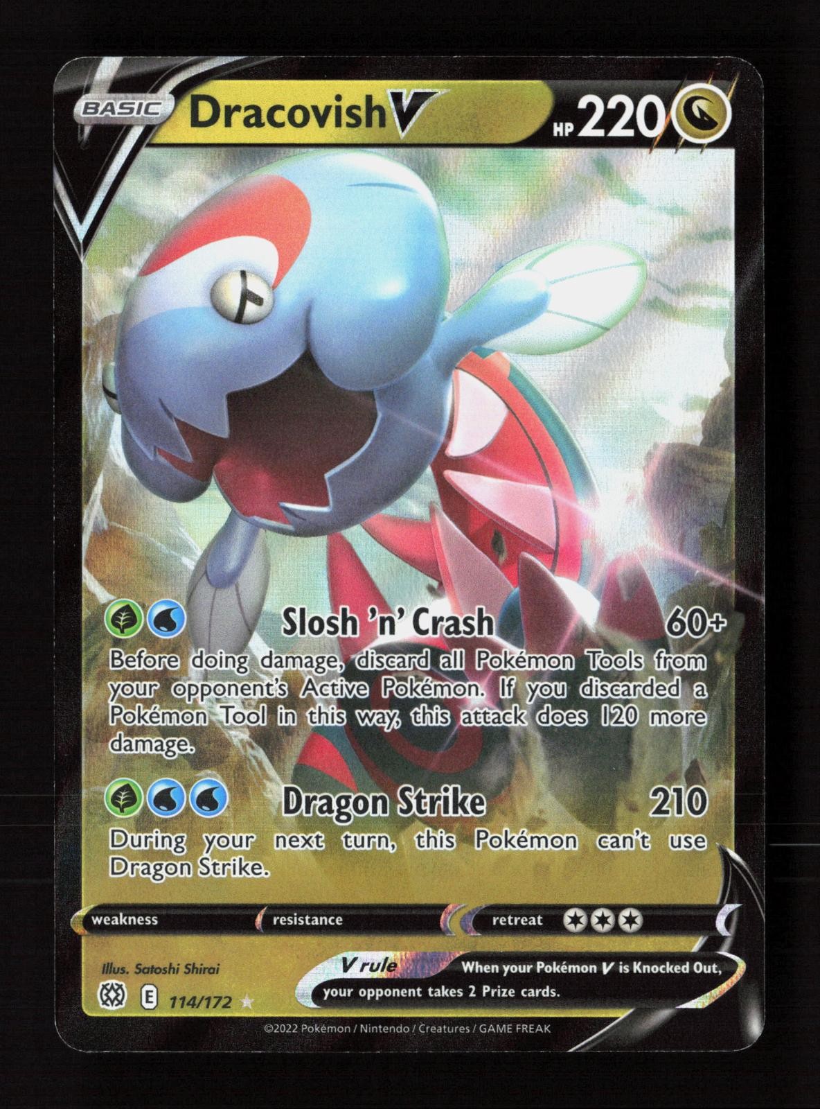 Dracovish V 114/172 Holo V Rare Brilliant Stars Pokemon Near Mint