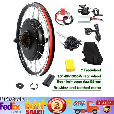20'' Rear Wheel Conversion Kit Hub 48V 1000W Electric Bicycle Ebike Motor Cycling