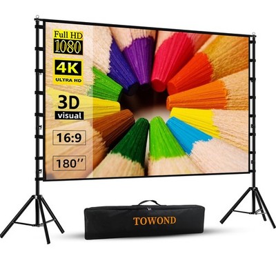 Projector Screen and Stand, 180 inch Outdoor Projector Screen 15 FT Large Pro...