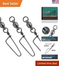 10-Pack High-Performance Fishing Snap Swivels - 46lb, Saltwater & Freshwater