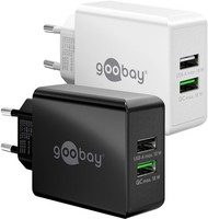 Goobay 44957 USB-A Qc Dual-SchnellladegeräT (28 W) Weiß, Weiß - 1X Usb-A-Anschlu