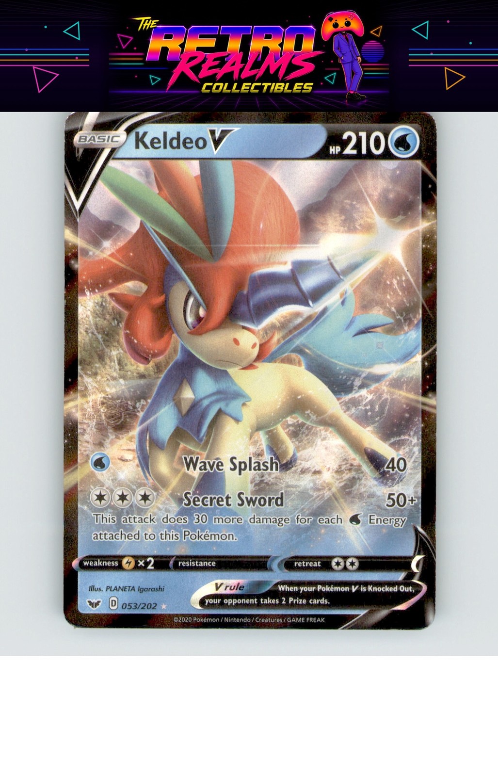 Keldeo V SWSH01: Sword & Shield Base Set Ultra Rare, Holo Lightly played