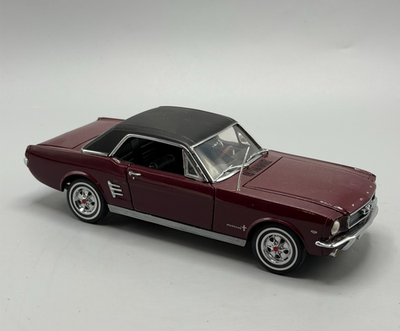 Danbury Mint 1966 Ford Mustang Hardtop Burgundy Maroon 1/24 Scale