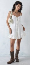 Urban Outfitters White Heidy Broderie Mini Dress Size Small