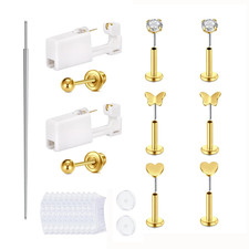 Ear Piercing Kit Gold Ear Piercing Gun Kit Self Piercing Earrings Piercing Kit D
