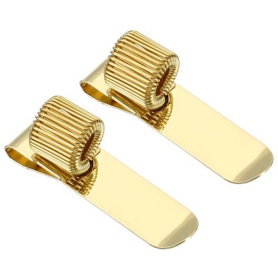 Pen Holder Clips 2Pcs, Metal Vertical Single Spring Loop Organizer Golden