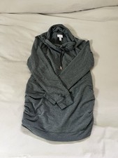 Isabel Maternity Dark Grey Long Sleeve Too With Cinched Waist Cowl Neck Size S