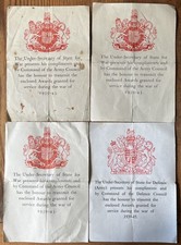 Genuine WW2 Medal with entitlement slip x 4 - Army