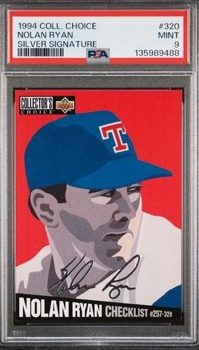 1994 UD Collector's Choice - Checklist Nolan Ryan #320 Silver Signature PSA 9
