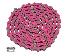 YBN Single Speed Bike Chain 1/8 BMX Freestyle Fixie Beach Cruiser Pink Chrome