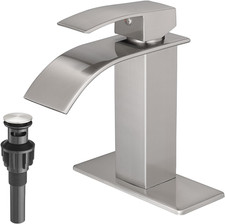 Waterfall Bathroom Faucets Brushed Nickel Modern Single Handle Sink Faucet for 1
