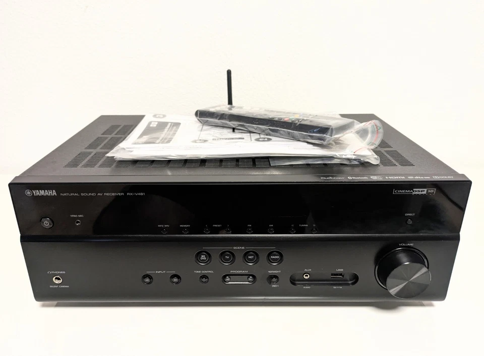 Yamaha RX V481 Music Cast 5.1 AV Receiver WiFi Bluetooth 2.2 HDCP 4K HDMI Optik - Bild 2 von 4