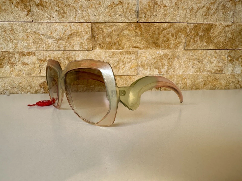 VINTAGE SAMCO SUNGLASSES PARTY OVERSIZED 1960'S ITALIAN UNISEX UNUSED GREEN RARE - Image 4 of 4
