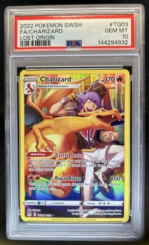 2022 Pokemon SWSH Lost Origin Charizard Trainer Gallery #TG03/TG30 PSA 10