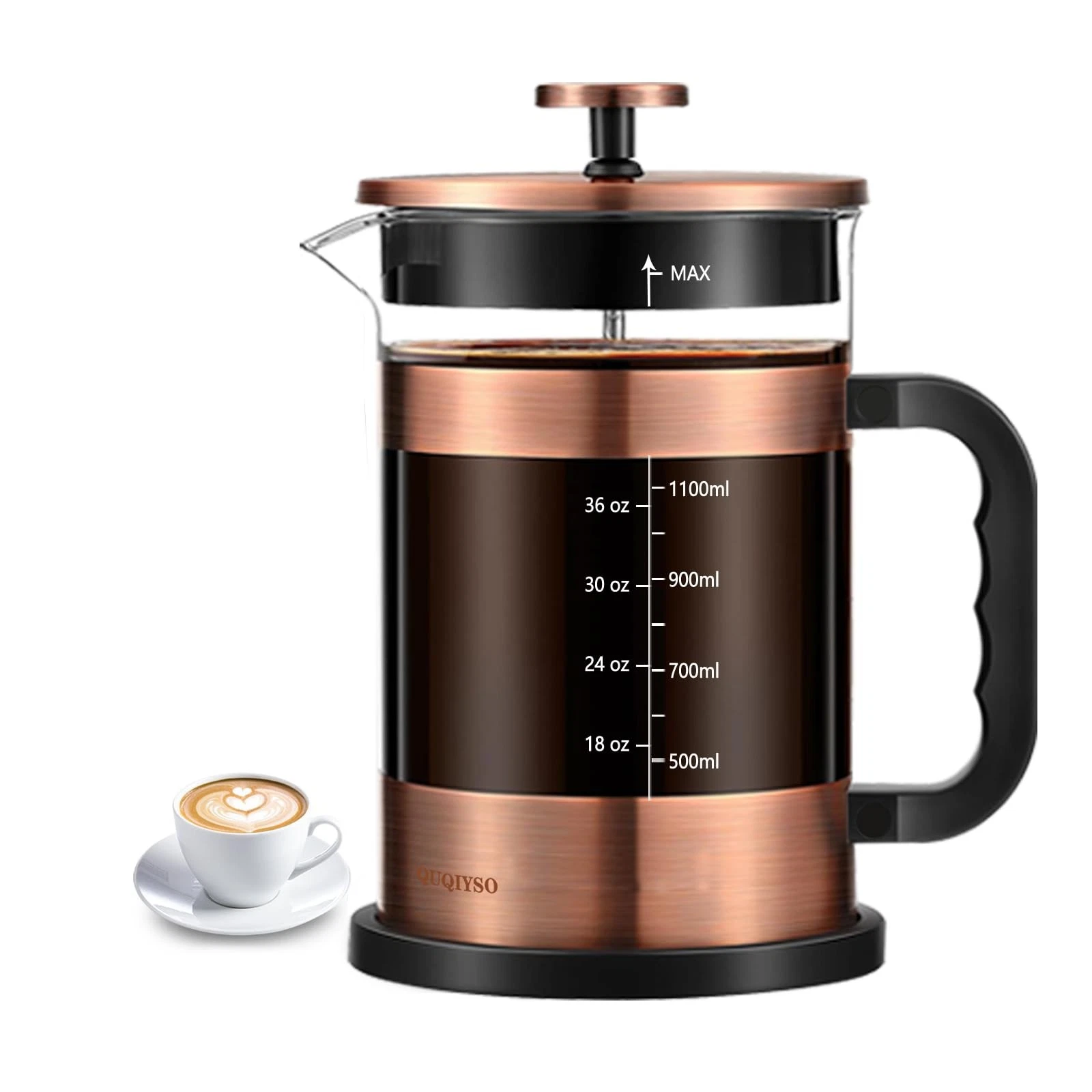 French Press Coffee Maker 51oz 304 Stainless Steel French Press with 4 Filter...