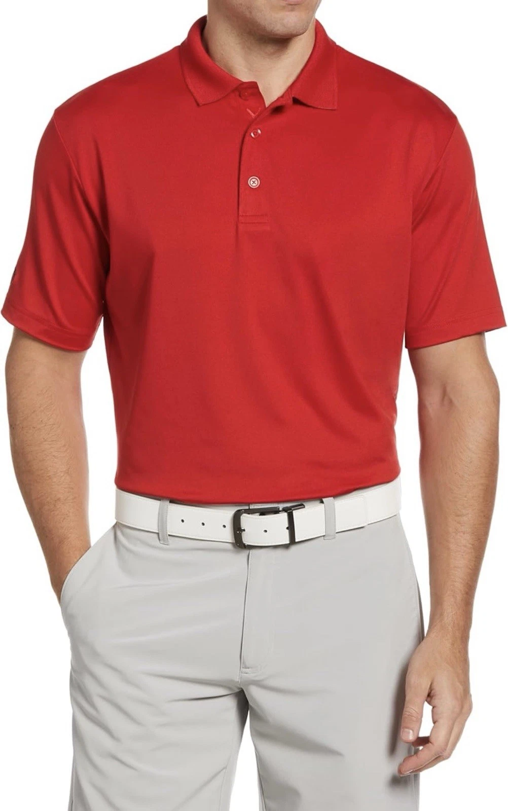 Callaway Men's Solid Opti-dri Short Sleeve Golf Polo Shirt Sun Protection
