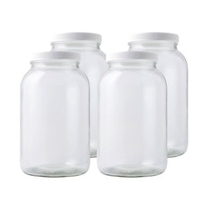 4-Pack 1 Gallon Glass Jar with Lid  Wide Mouth Food Storage Canisters