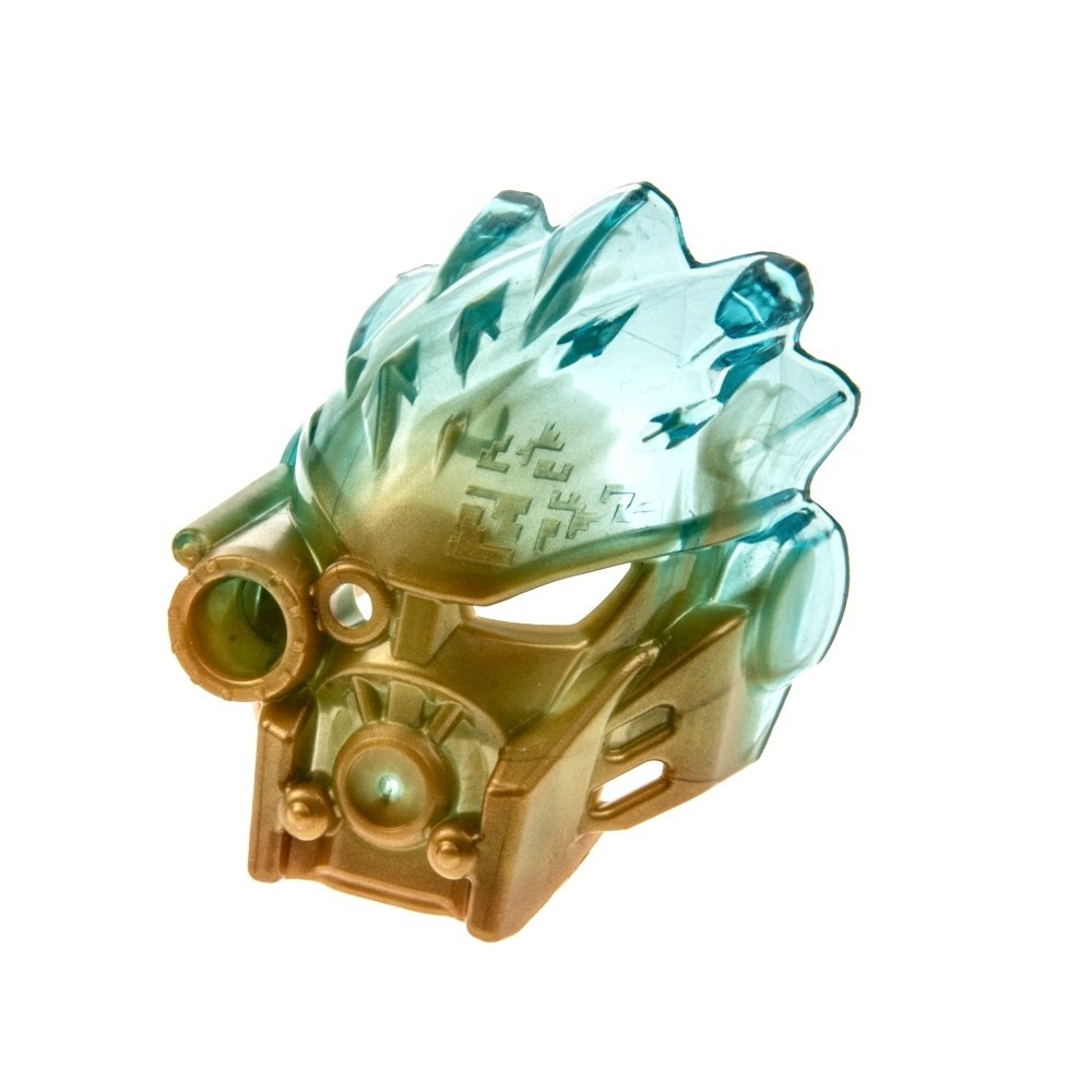 1X Lego Bionicle Figure Mask Of Ice Gold Transp. Blue Kanohi 6135000 24150PB02