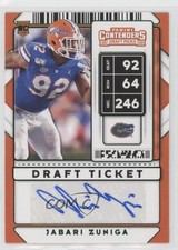 2020 Contenders Draft Picks College Ticket Green Foil Jabari Zuniga Auto p7m
