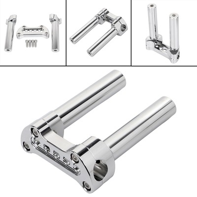 Chrome 6.5'' Handlebar Risers 1'' Top Clamp For Harley Super Glide FXR Sportster