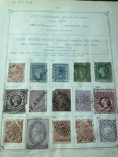 Page of NSW Early State Stamps on 125 Year Old Album Page