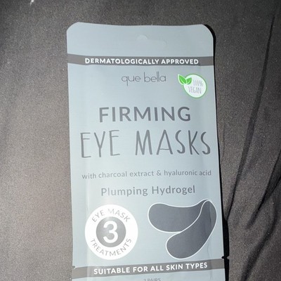 Que Bella Firming Under Eye Hydrogel Masks Charcoal & Hyaluronic Acid 3 Ct
