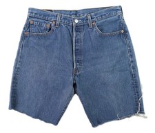 VTG Y2K 2001 LEVI S 501 USA Men s 34 Red Tab Cut Off Denim Jeans Shorts Jorts