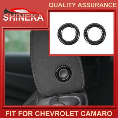 2x Seat Back Headrest Adjust Ring Cover Trim For Chevy Camaro 2017+ Carbon Fiber