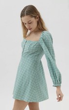 Urban Outfitters UO Viola Check Crinkle Mini Dress Size Medium