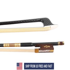1X Violin bow 4/4 Carbon fiber Snakewood frog Natural Horse Hair Great Blance