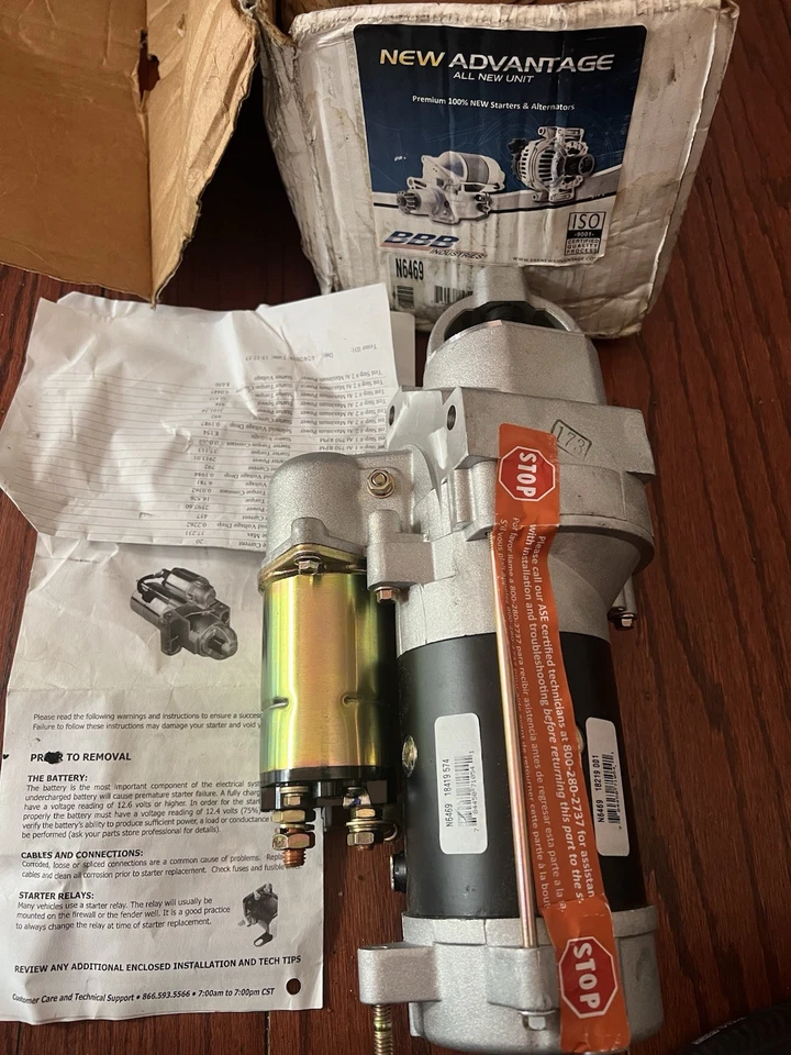 BBB INDUSTRIES N6469 Starter Motor 12 V 28MT SOLENOID DRIVE CHEVY GMC OE - Image 3 of 4