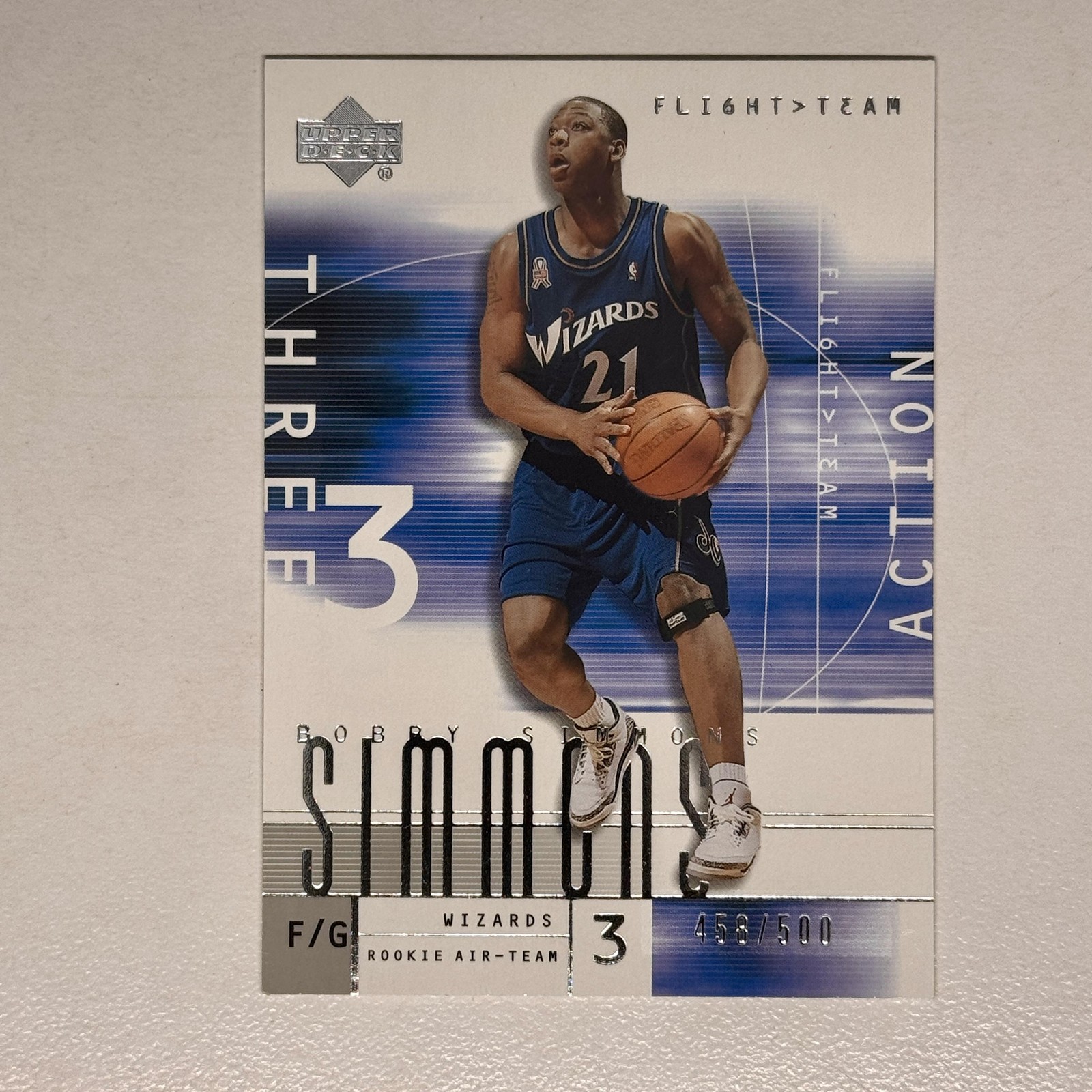 2001-02 Upper Deck Flight Team #114 Bobby Simmons Action #/500 Wizards