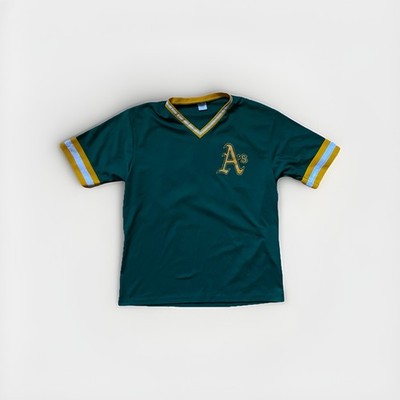 Vintage Delong Oakland Athletics Jersey Shirt Mens Large Green MLB Baseball
