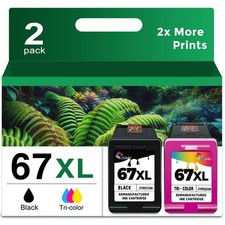 67XL Ink Cartridge Black/Color Combo Pack Replacement for HP Ink 67 67XL HP67...