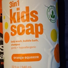 Everyone 3in1 Kids Soap Orange Squeeze Body Wash Bubble Bath Shampoo 32 fl oz