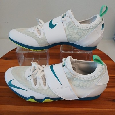 Nike Pole Vault Elite Mens 13 White Bright Spruce PV Track Shoes FZ9649-100