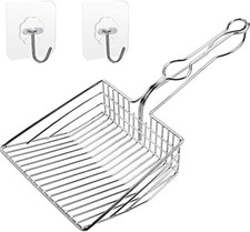 Qualiall All Metal Litter Scoop, Solid Metal Sifter, Cat Litter Scoop Metal Jumb