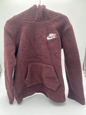 Nike Maroon Polyester Hoodie, Small Child 4 - 5 Years Old.  