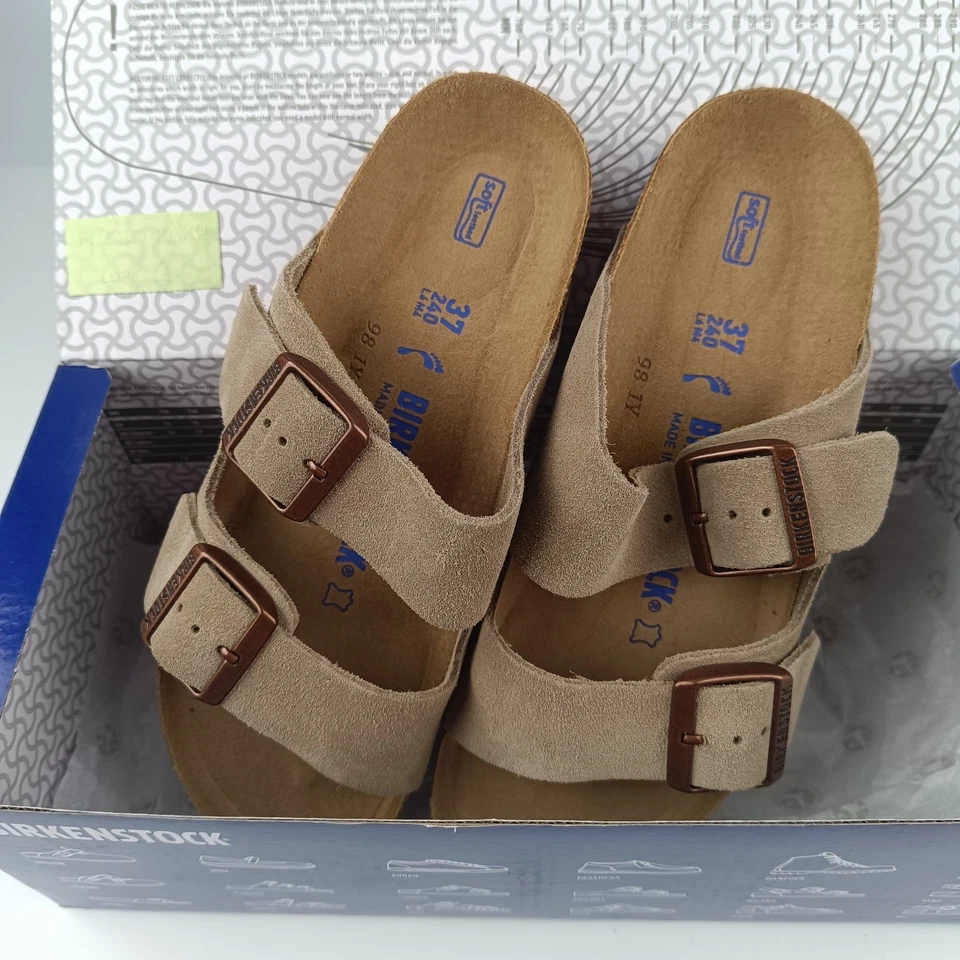 Birkenstock Arizona Sandals Taupe Suede Soft Footbed Unisex Women Men - Image 3 of 4